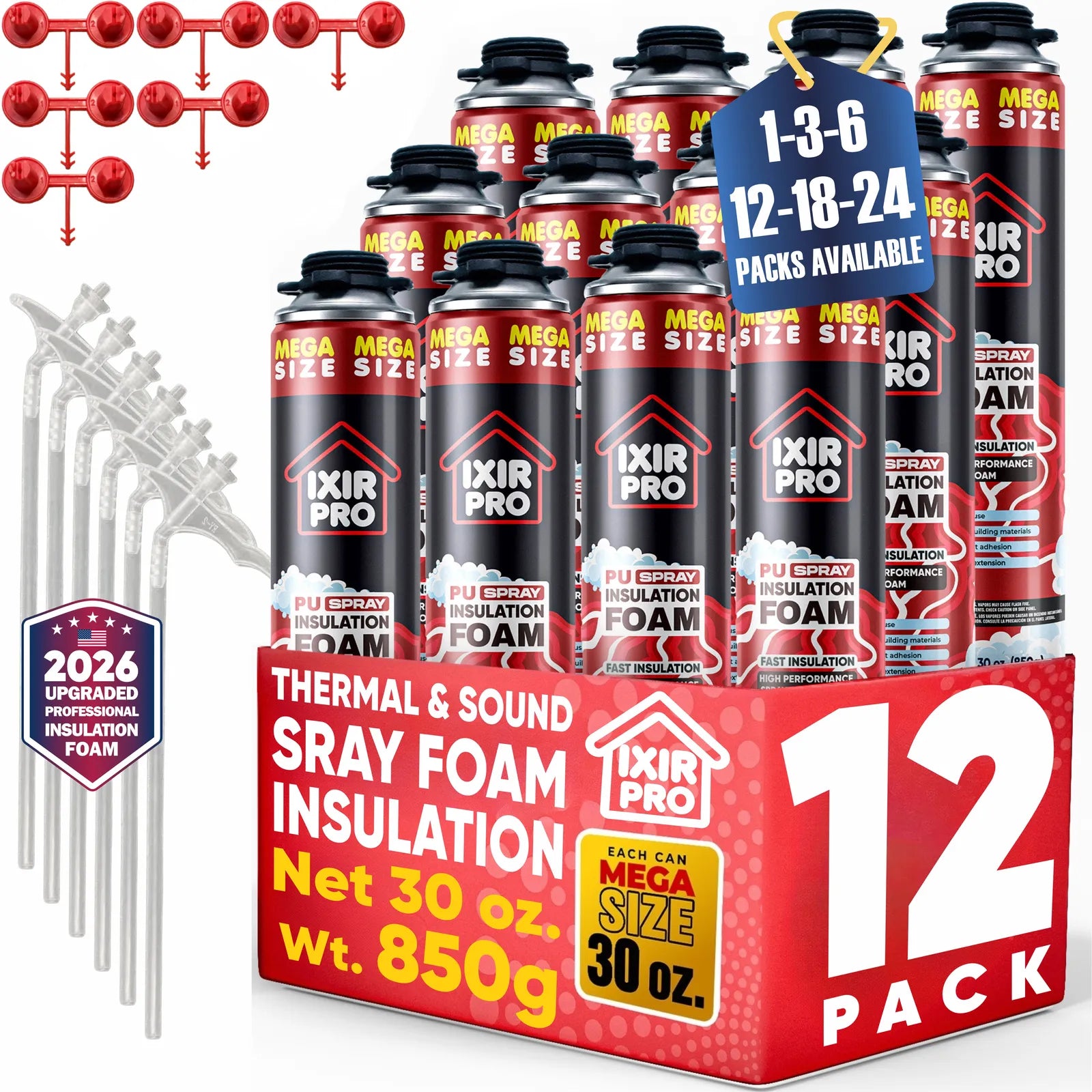 Mega Spray Foam Can - 30oz High Yield Insulation | IxirPro