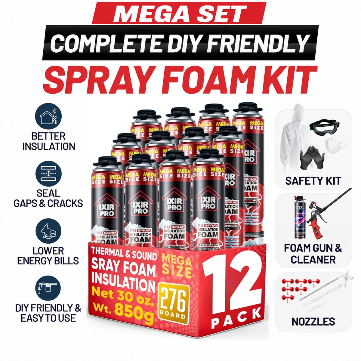 Complete DIY Closed - Cell Spray Foam Insulation Kit - Ixirpro