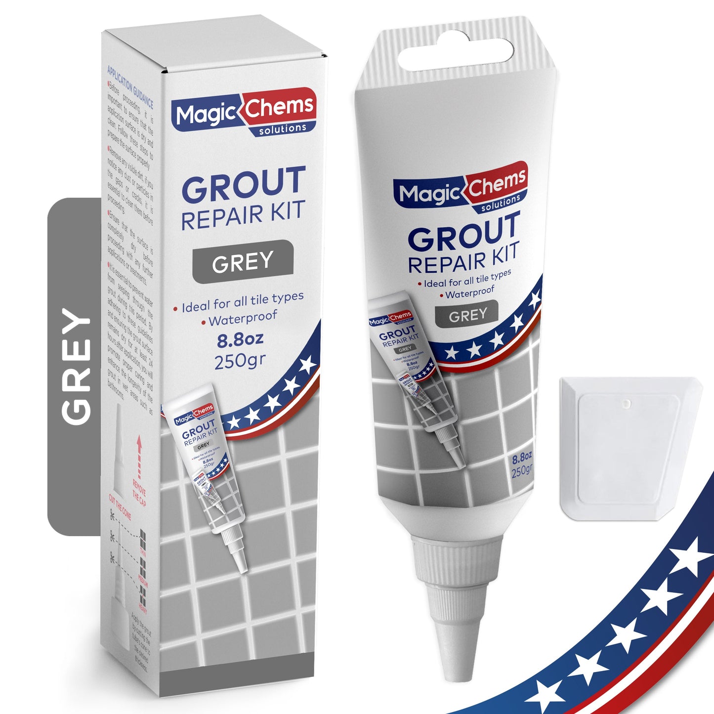 Tile Grout Repair Kit - Grey Grout Filler Tube | Magic Chems