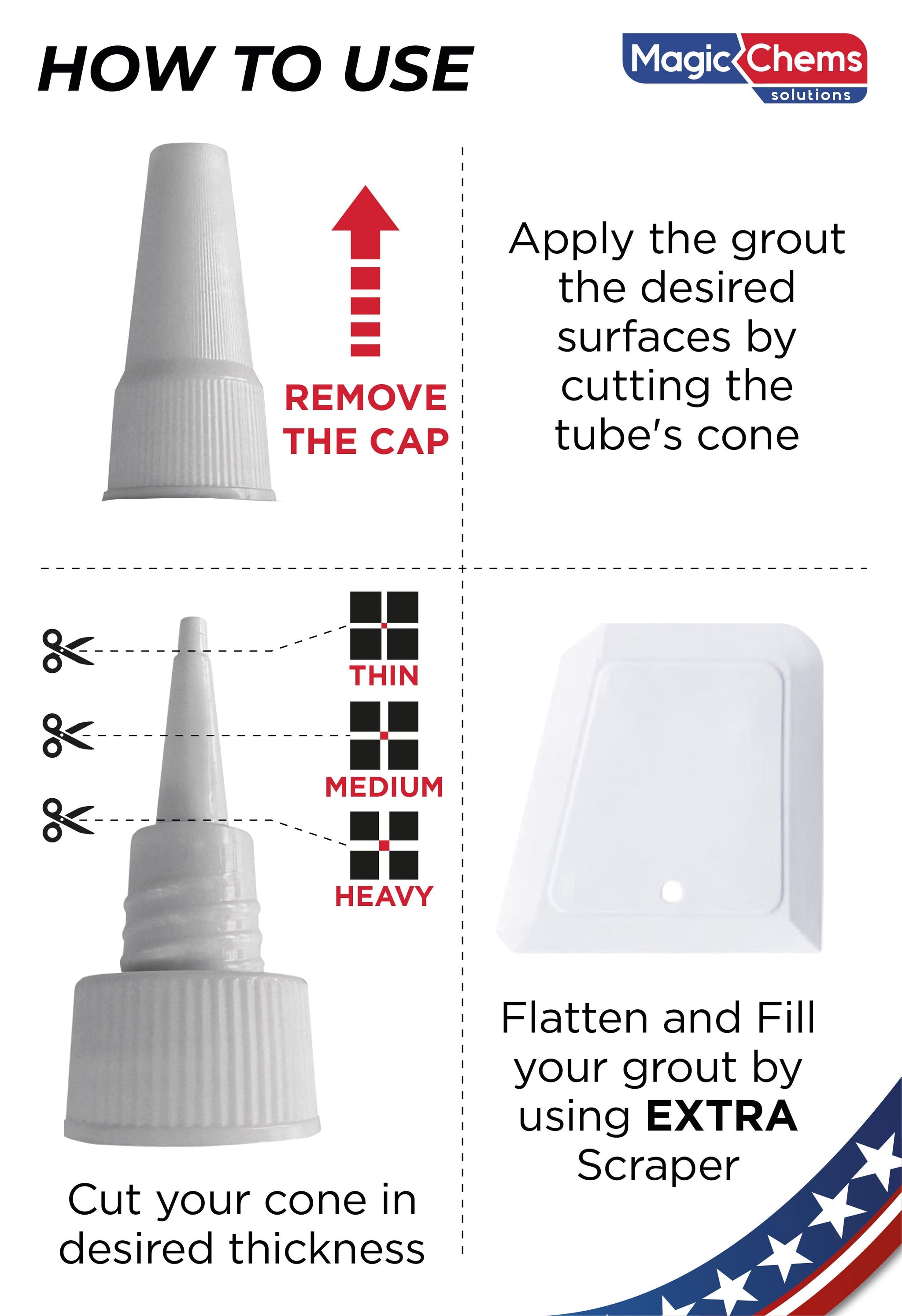 Tile Grout Repair Kit - Grey Grout Filler Tube | Magic Chems