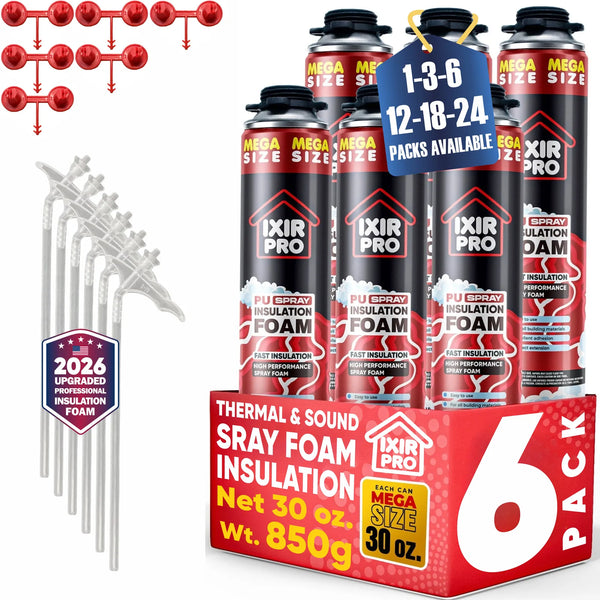 Mega Spray Foam Can - 30oz High Yield Insulation | IxirPro