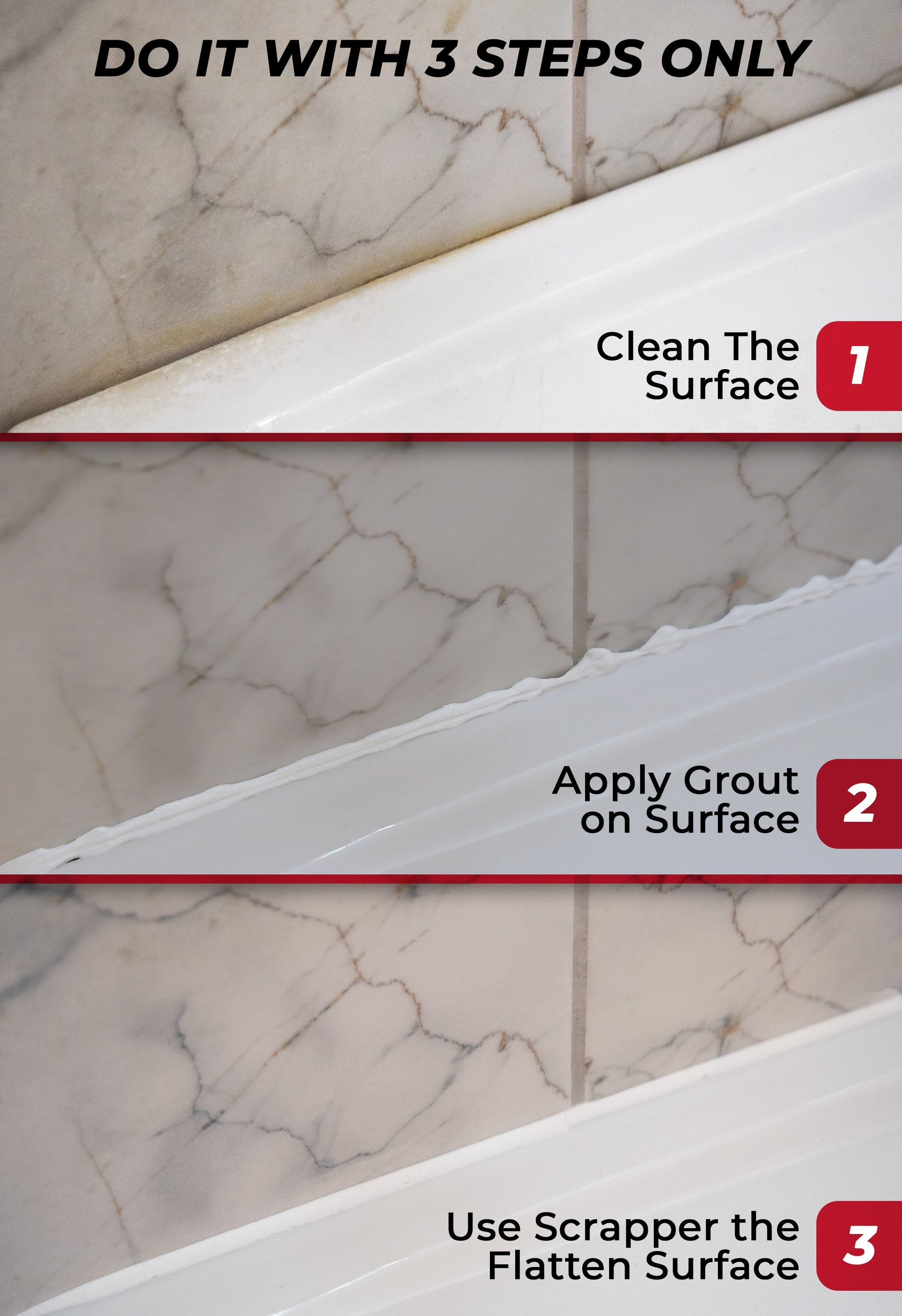 Tile Grout Repair Kit - White Grout Filler Tube | Magic Chems