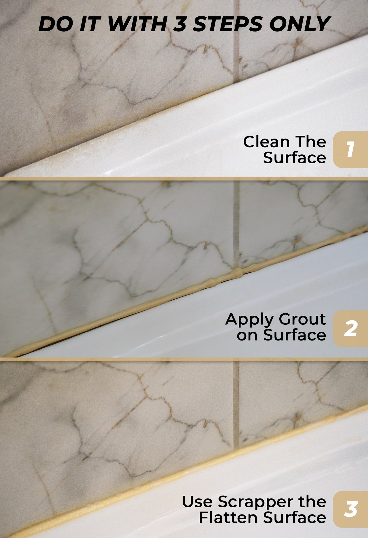 Tile Grout Repair Kit - Beige Grout Filler Tube | Magic Chems