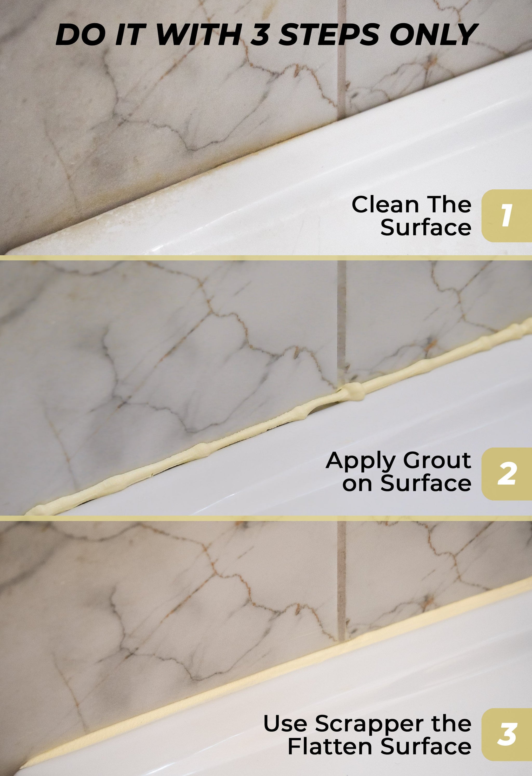 Tile Grout Repair Kit - Cream Grout Filler Tube | Magic Chems
