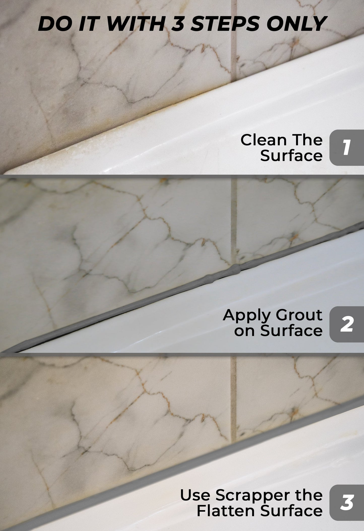 Tile Grout Repair Kit - Grey Grout Filler Tube | Magic Chems