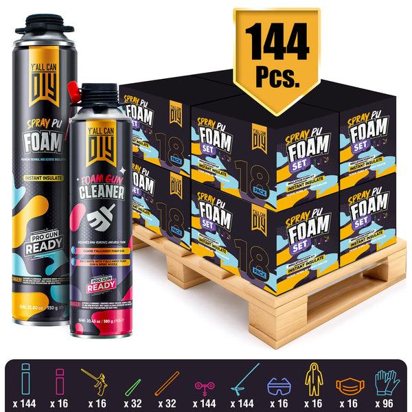 PU Spray Foam Insulation Kit Bulk Bundle (32.8 oz / 930g) | Y'allCanDiy
