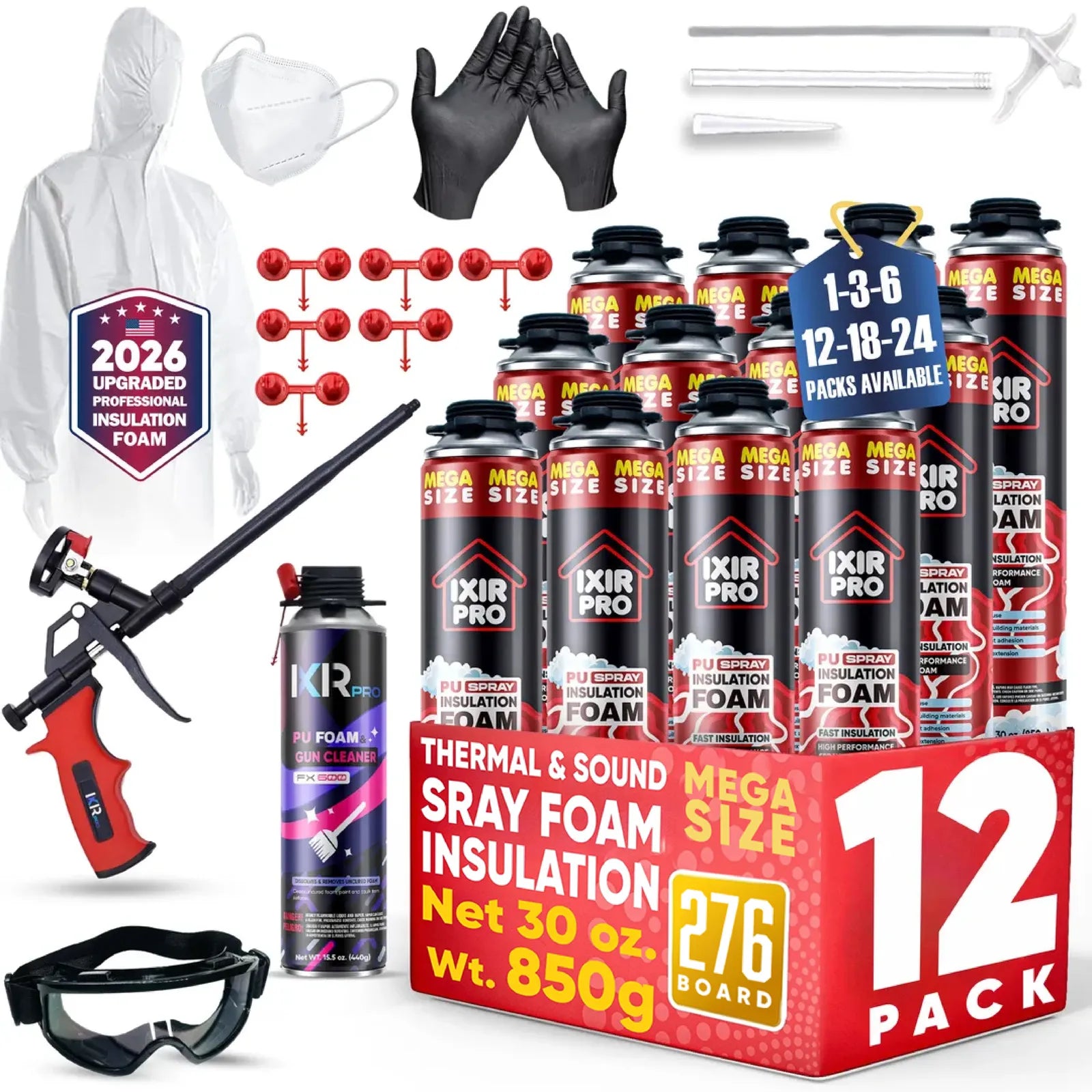 Mega Spray Foam Kit - 30oz Complete DIY Insulation | IxirPro