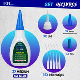 CA Glue Medium Viscosity Kit - 3 Pack Value Set | IxirPro