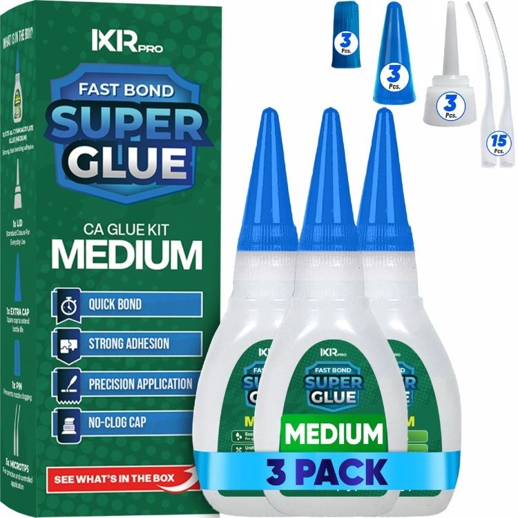 CA Glue Medium Viscosity Kit - 3 Pack Value Set | IxirPro
