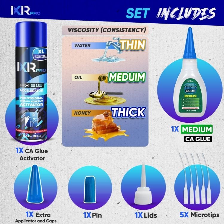CA Glue Medium & Activator Bundle - All-Purpose Kit | IxirPro