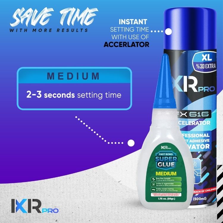 CA Glue Medium & Activator Bundle - All-Purpose Kit | IxirPro
