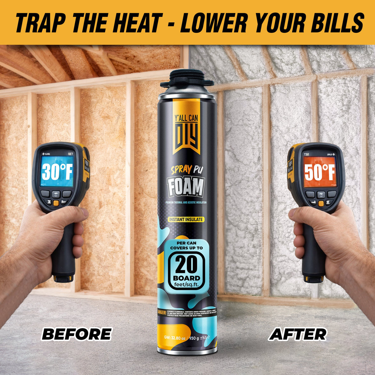 Y'allCanDiy PU Spray Foam Insulation Can 750ml