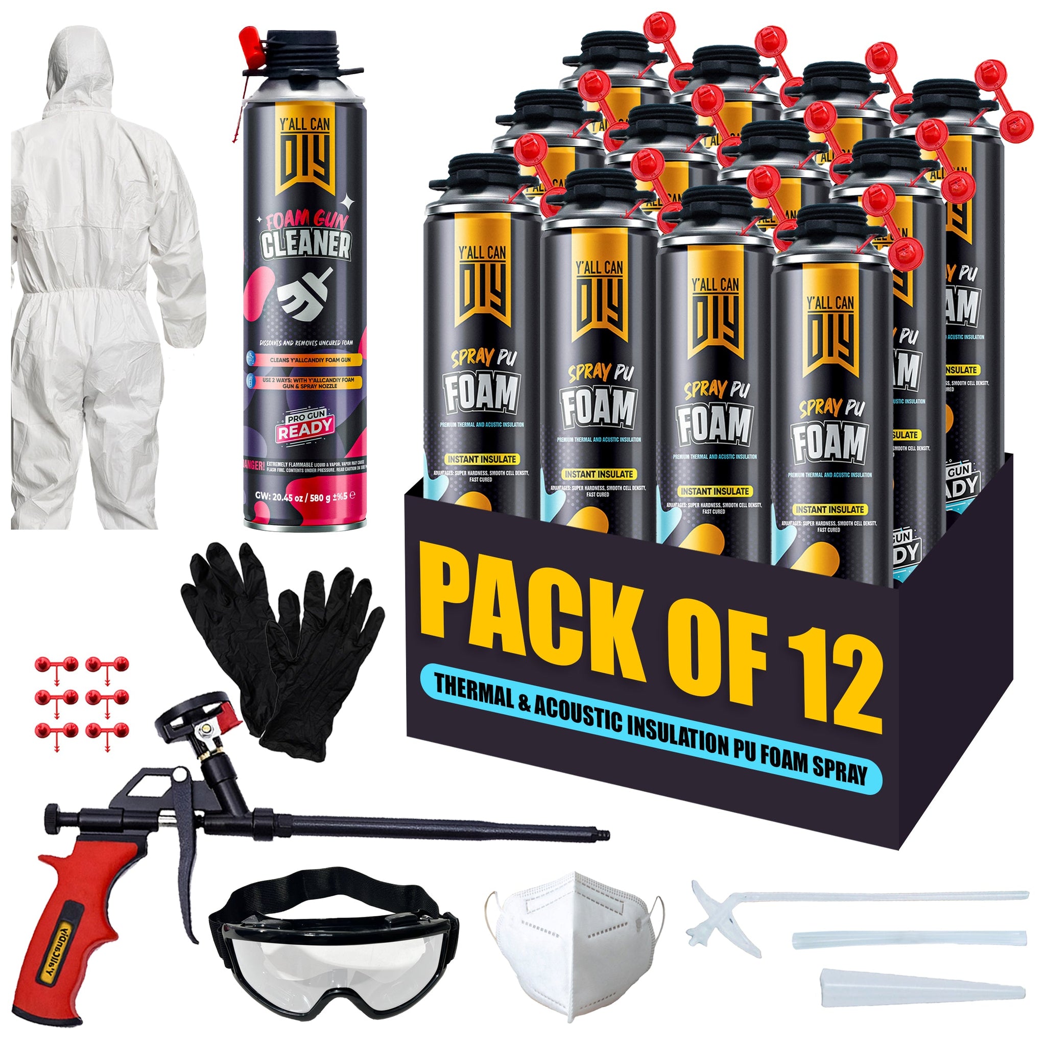 PU Spray Foam Insulation Kit (750ml) - Seal Gaps & Stop Drafts | Y'allCanDiy