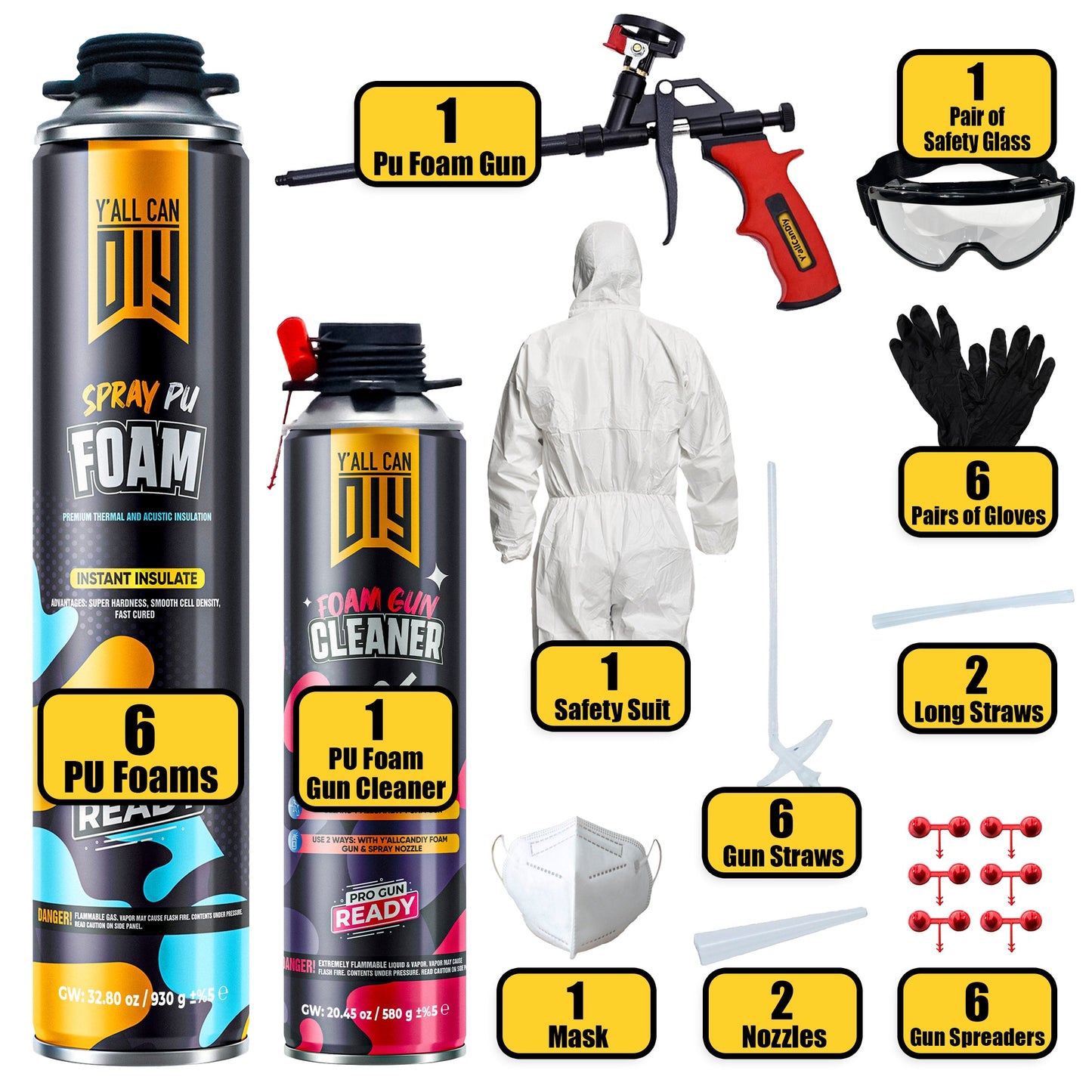 PU Spray Foam Insulation Kit (750ml) - Seal Gaps & Stop Drafts | Y'allCanDiy