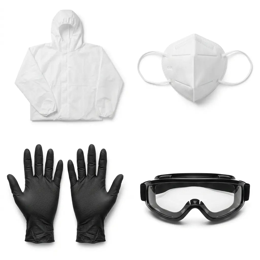 Safety Gear Kit - Coverall, Mask, Gloves & Goggles | IxirPro