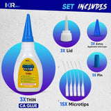 CA Glue Thin Viscosity Kit - 3 Pack Value Set | IxirPro
