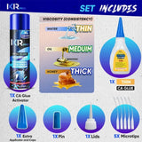 CA Glue Thin & Activator Bundle - Instant Wicking Kit | IxirPro