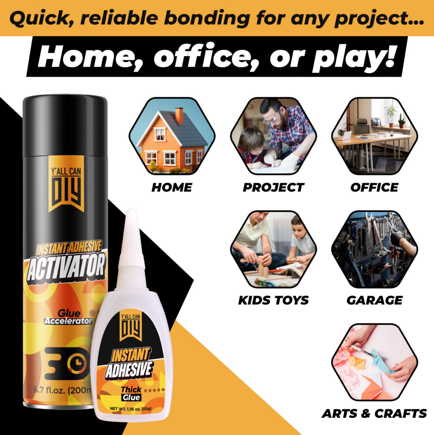 CA Glue with Activator - 5-Second Instant Bond | YallCanDIY
