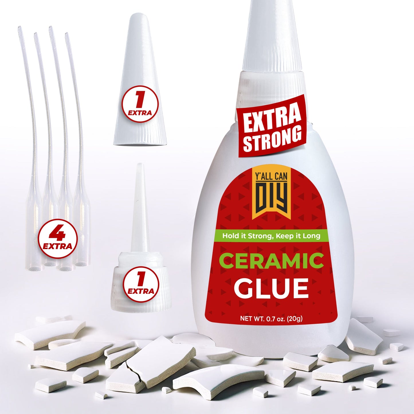 Ceramic Repair Glue - Strong Invisible Bond | YallCanDIY