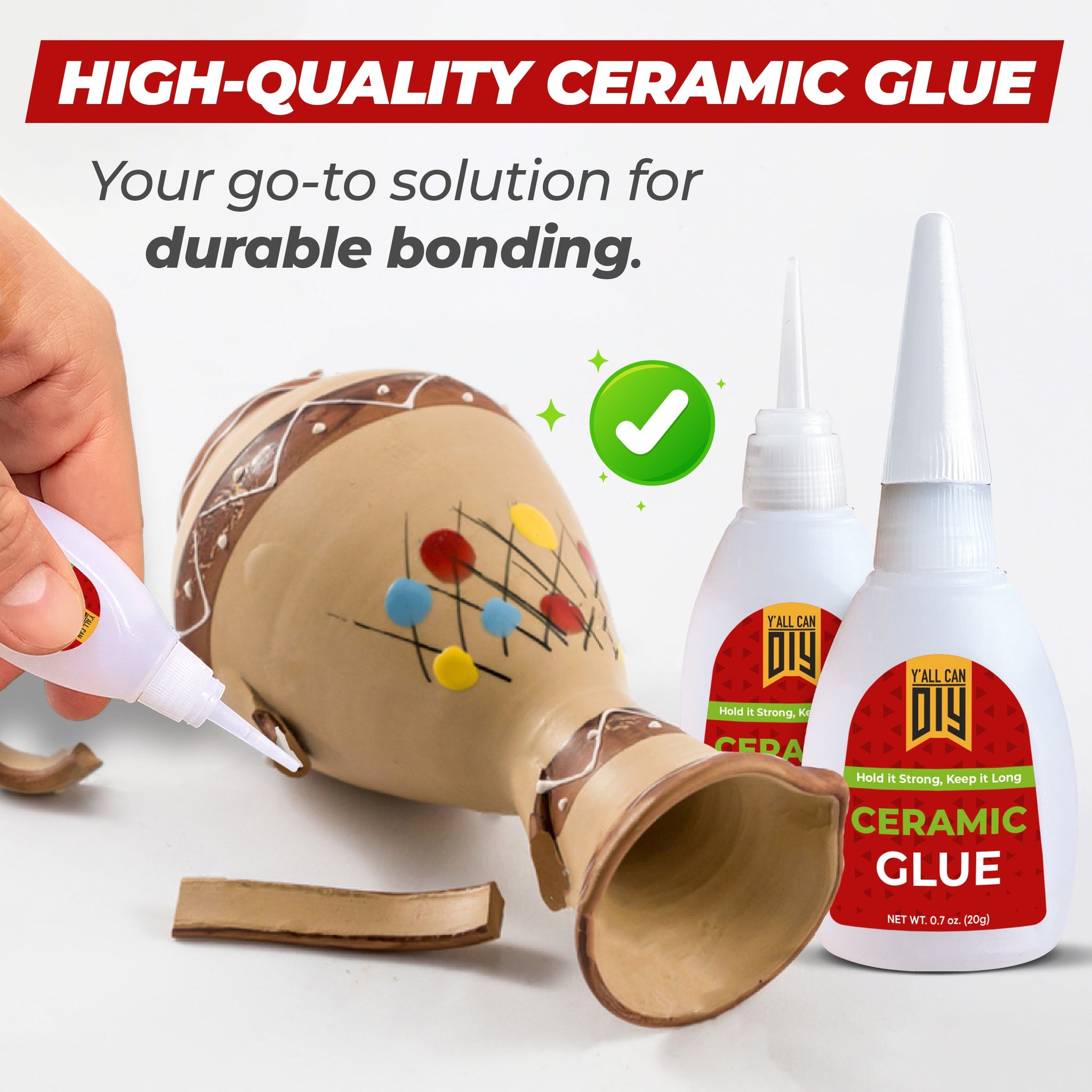 Ceramic Repair Glue - Strong Invisible Bond | YallCanDIY