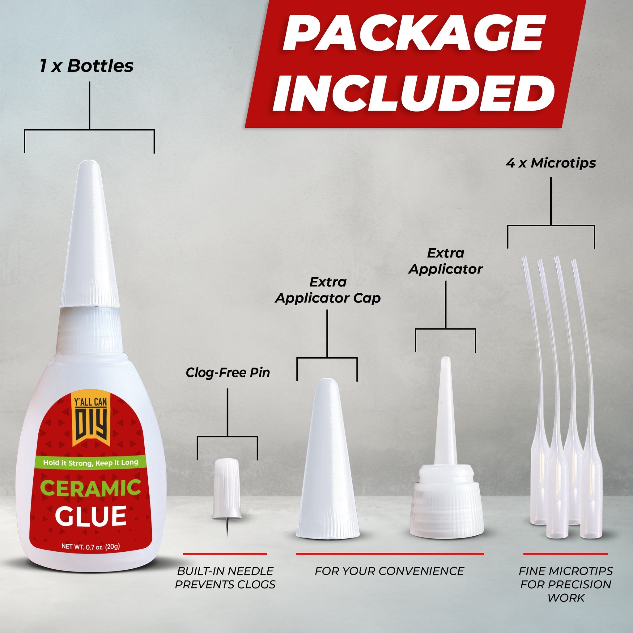 Ceramic Repair Glue - Strong Invisible Bond | YallCanDIY