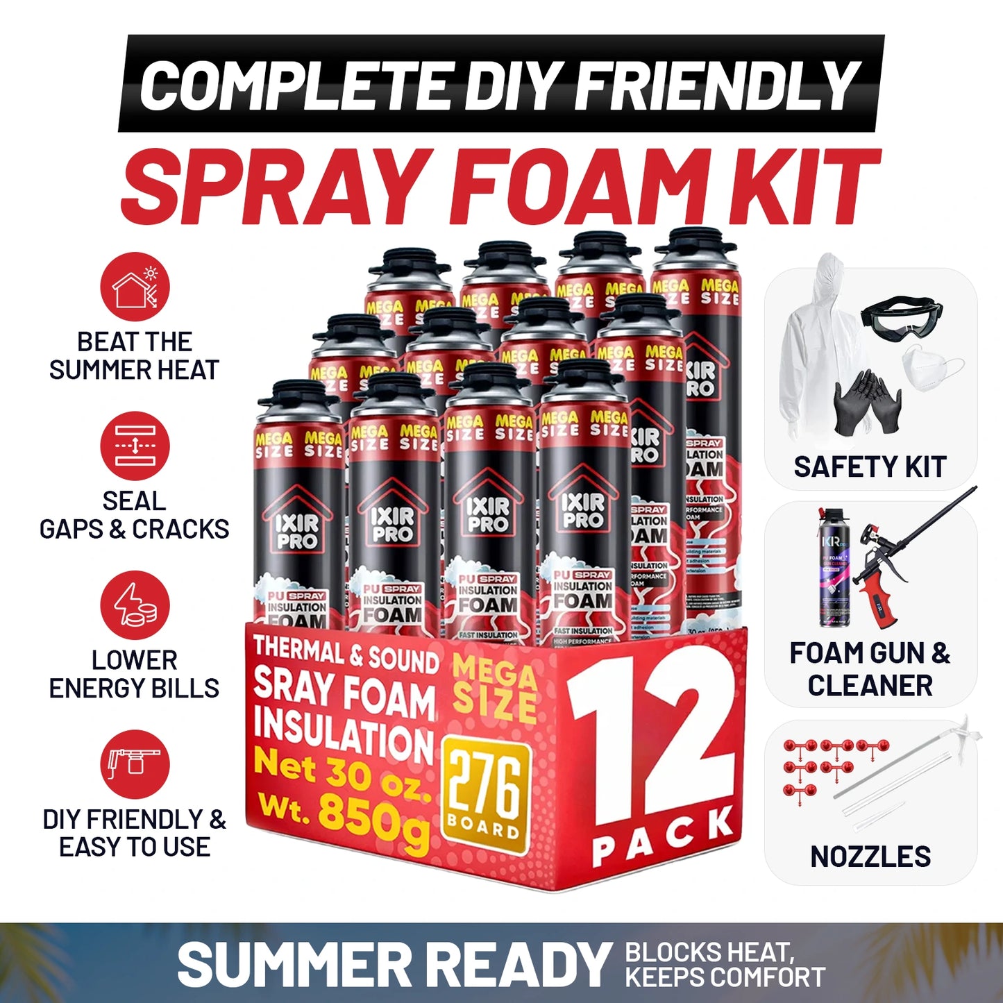 Complete DIY Insulation Spray Foam Kit | 12 Pack