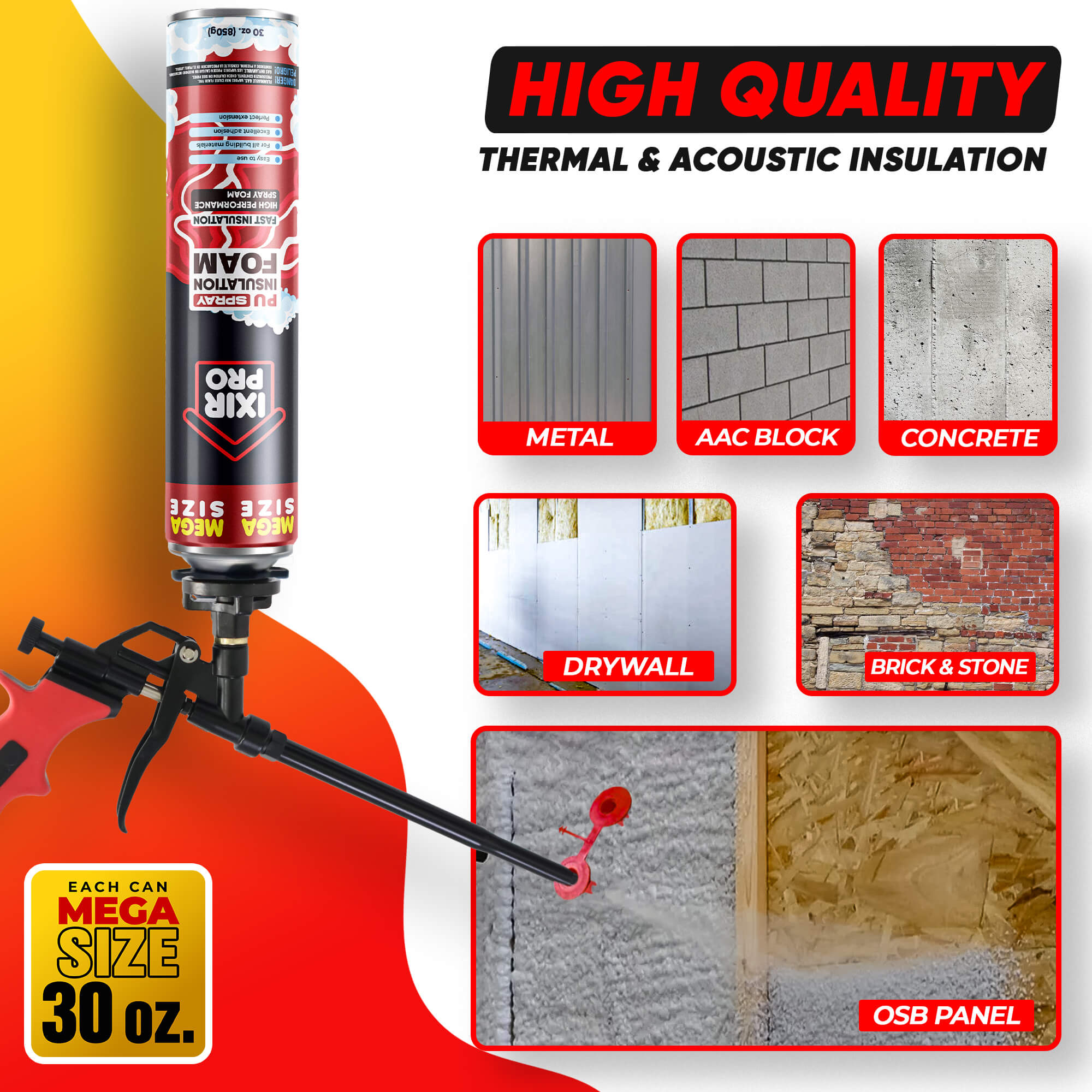 Mega Spray Foam Kit - 30oz Complete DIY Insulation | IxirPro – Chem2Go