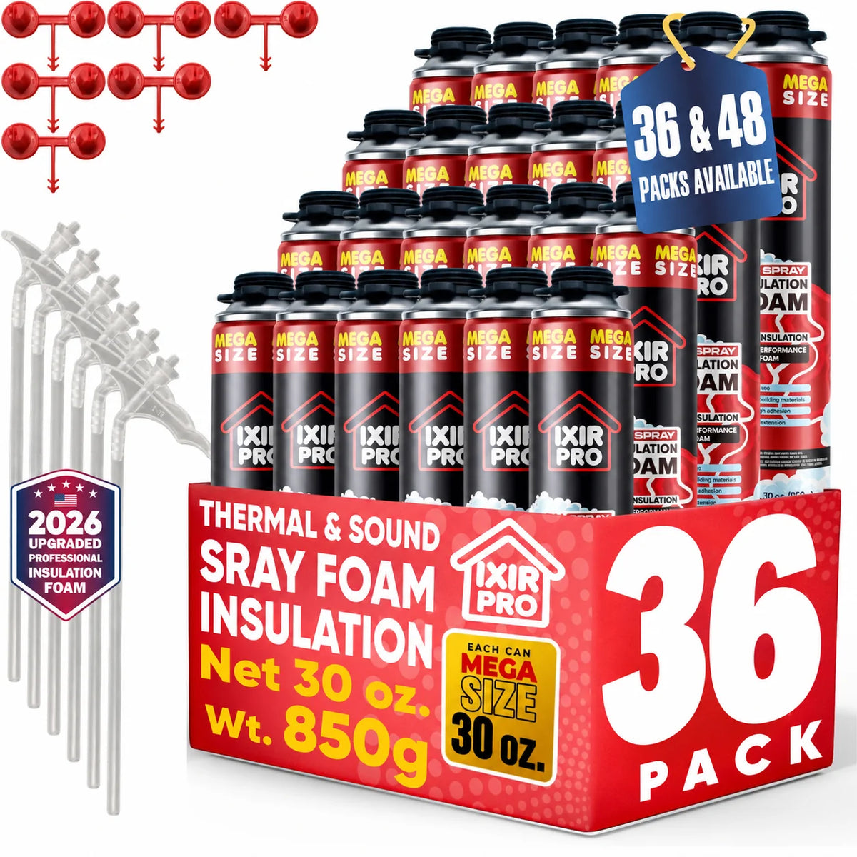 IxirPro Mega Spray Foam Can 30oz 36 Pack