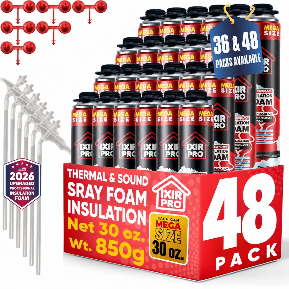 IxirPro Mega Spray Foam Can 30oz 48 Pack