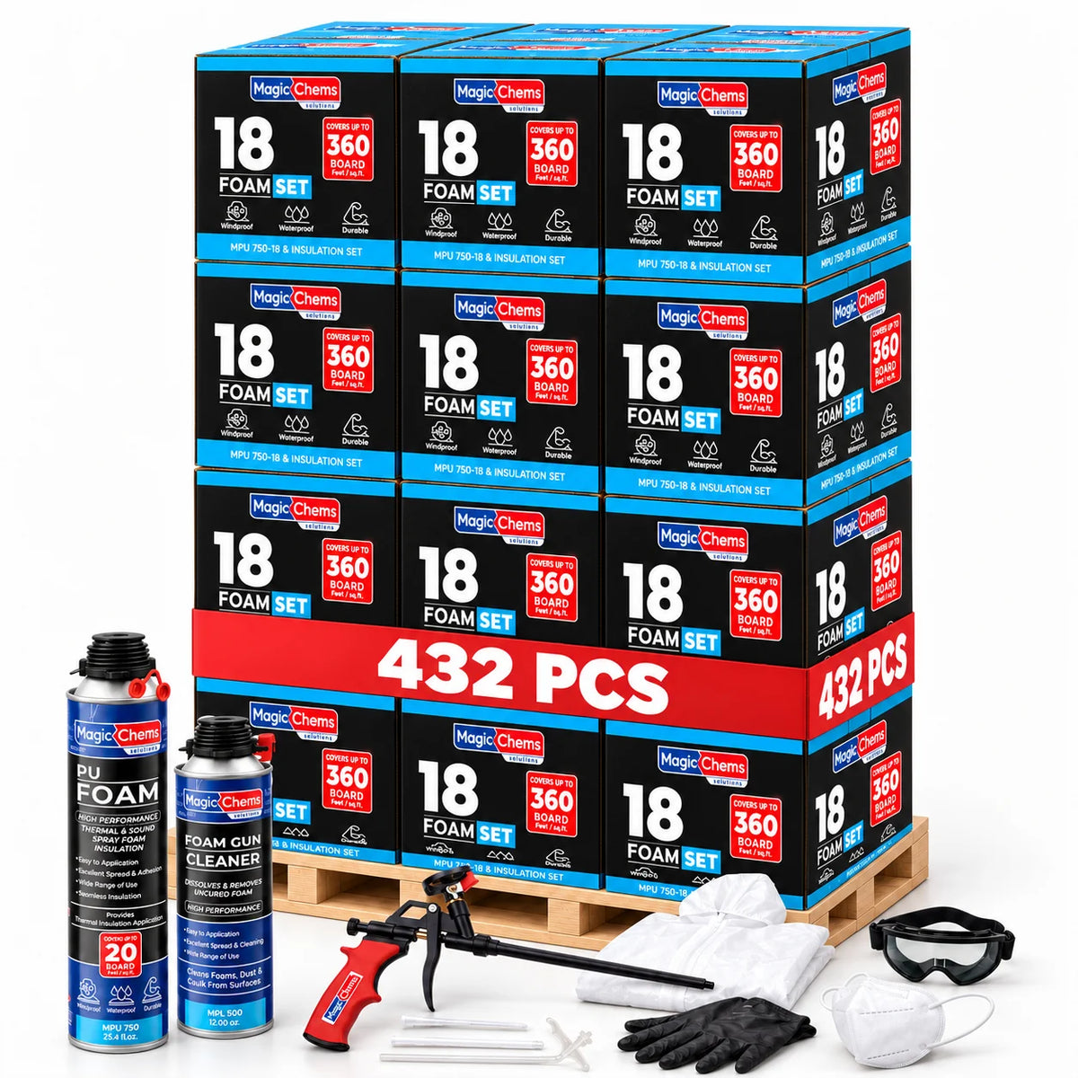 Magic Chems Spray Foam Insulation Kit Bulk Pallet 432 Pack