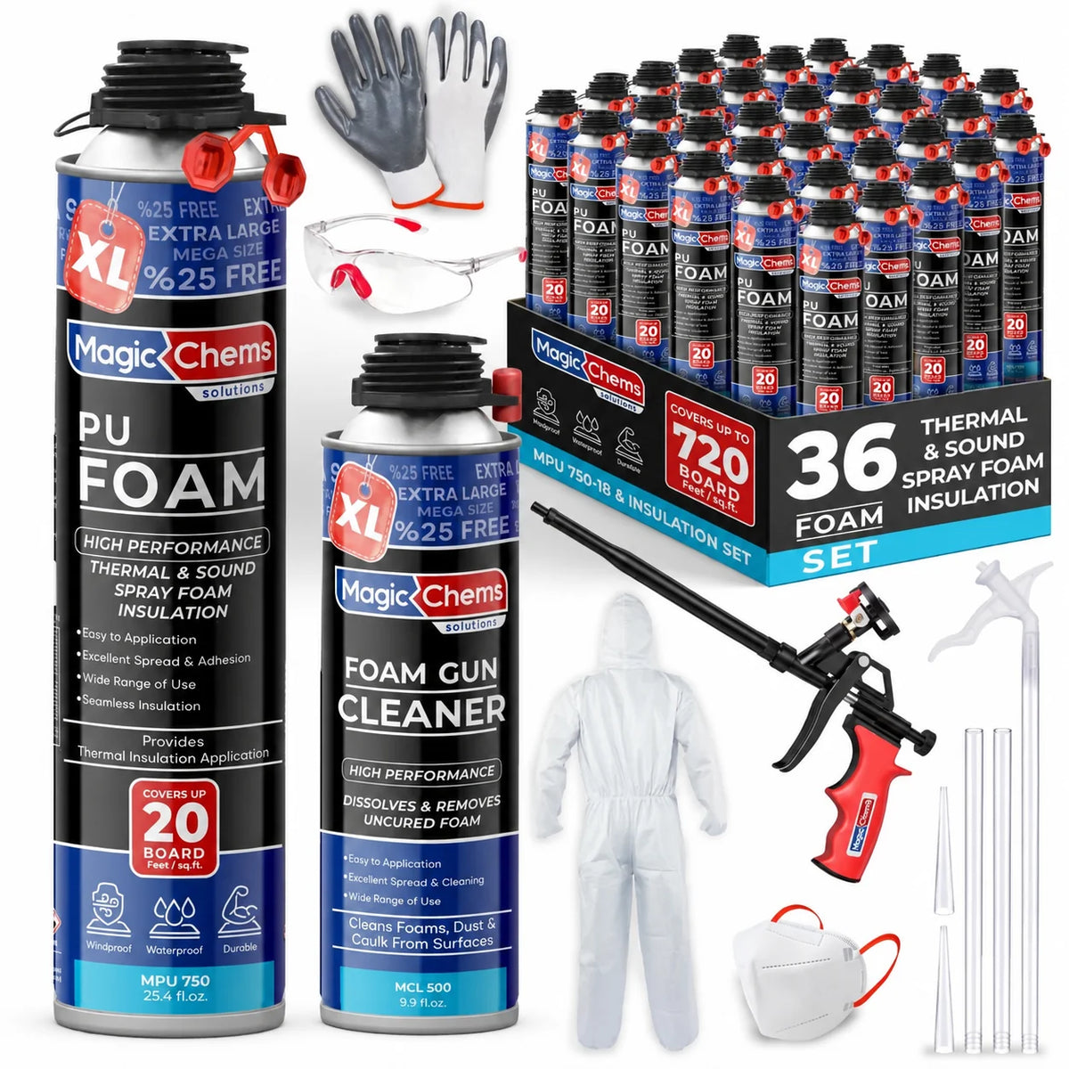 Magic Chems Spray Foam Insulation Kit 36 Pack