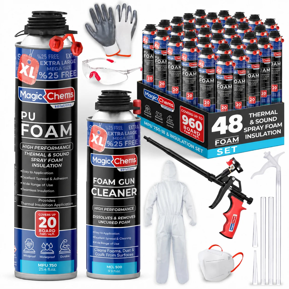 Magic Chems Spray Foam Insulation Kit 48 Pack